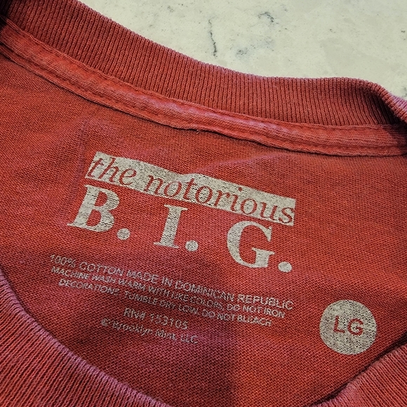 B.I.G The notorious Biggie Smalls Graphic Tee Size Large Vintage Wash - Picture 4 of 7